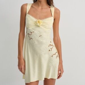 For Love & Lemons Claudia Mini Dress XS / Yellow